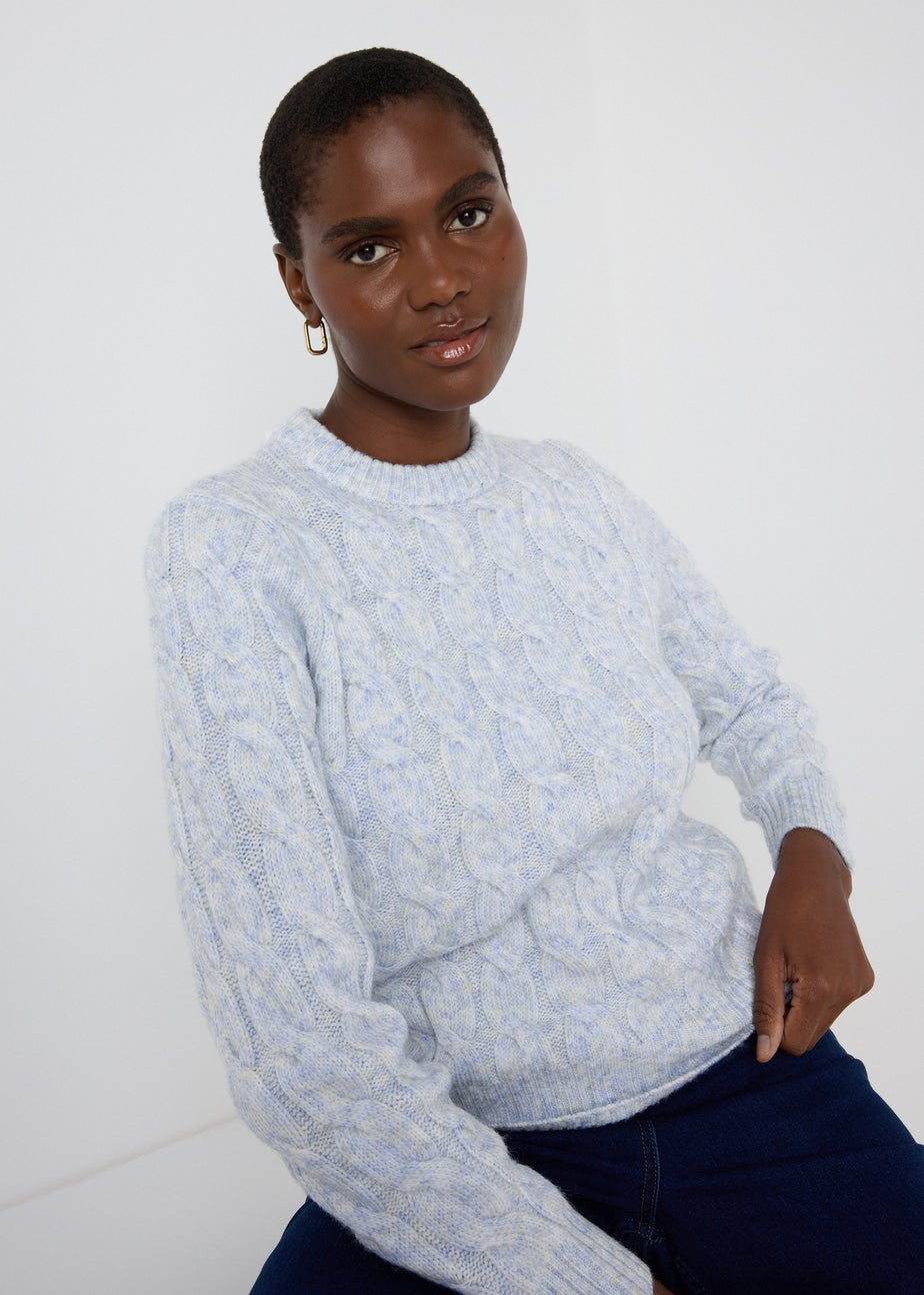 Blue Cable Knit Jumper