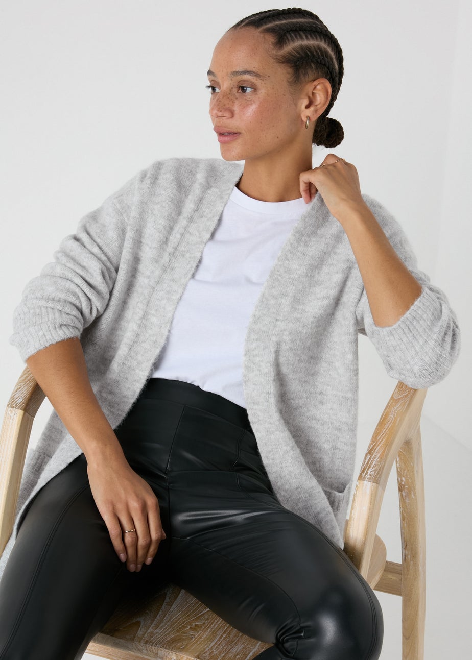 Grey Soft Longline Cardigan