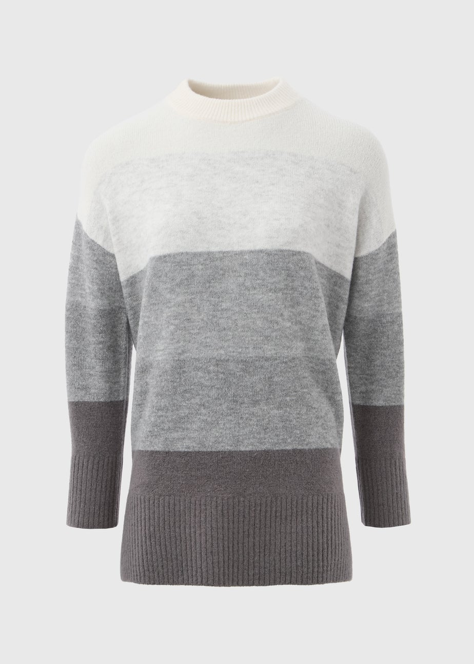 Grey Stripe Knitted Tunic