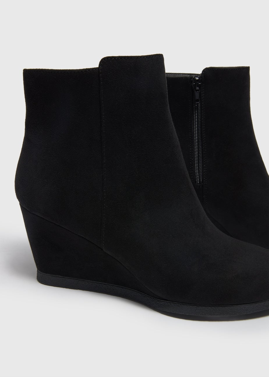 Black Wedge Boots