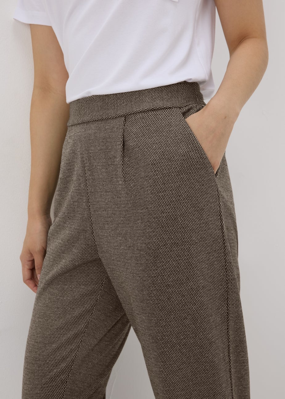Brown Ponte Straight Leg Trousers