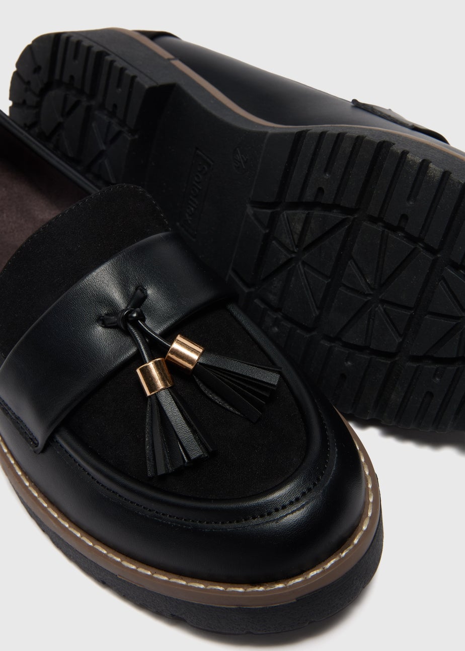 Soleflex Black Tassel Loafers