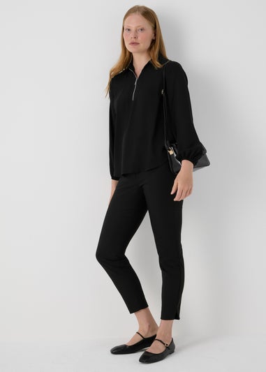 Et Vous Black Zip Up Blouse