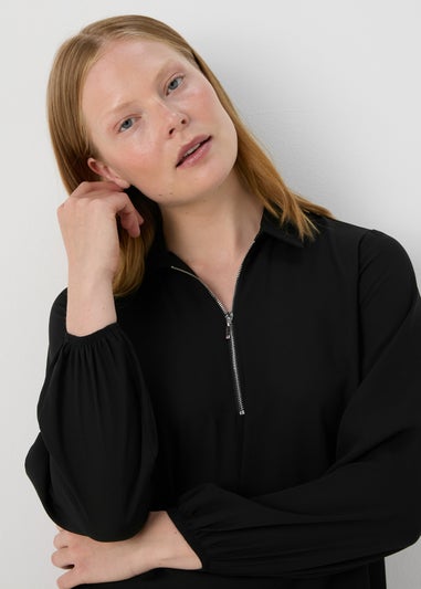 Et Vous Black Zip Up Blouse