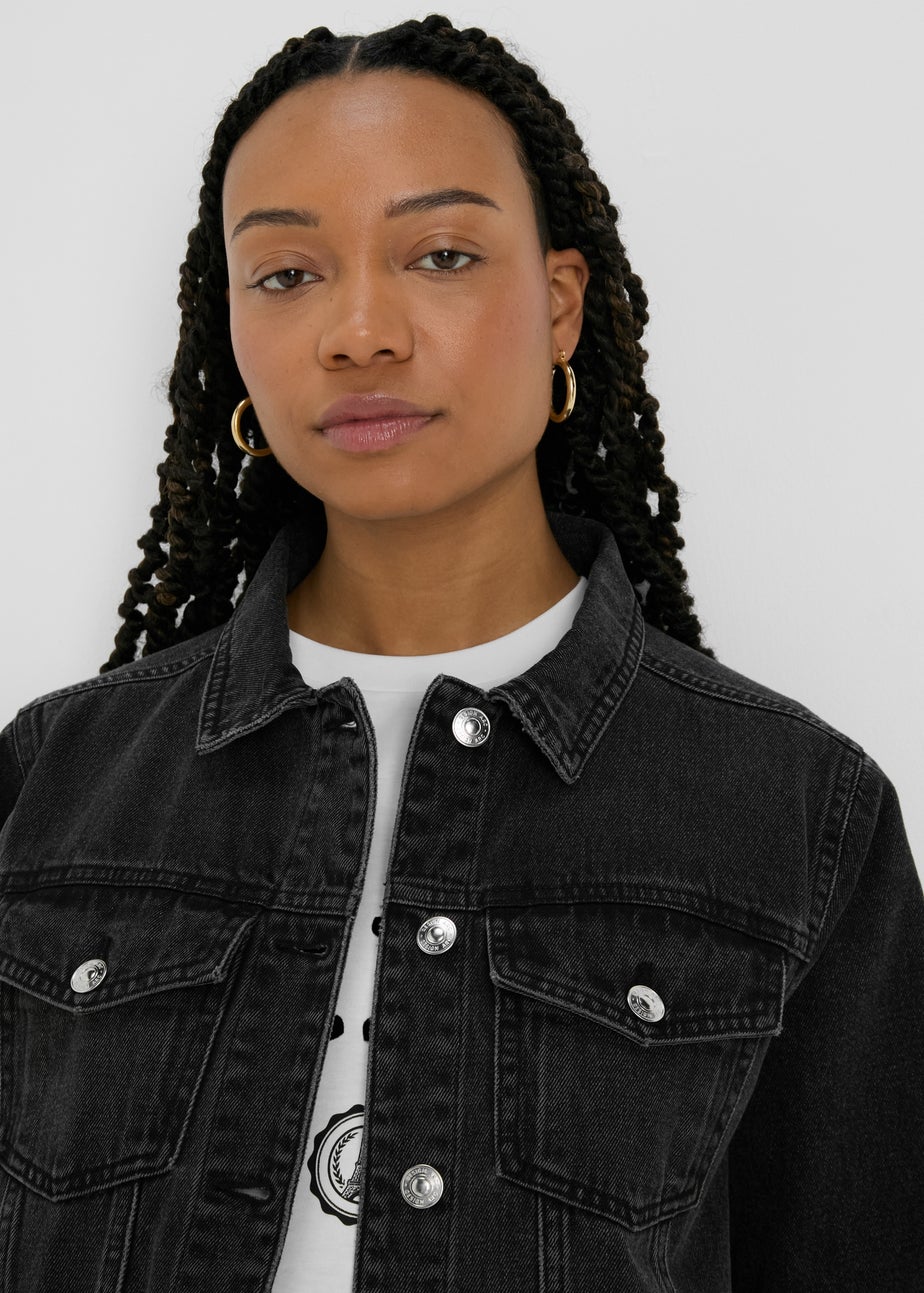 Black Wash Oversized Denim Jacket
