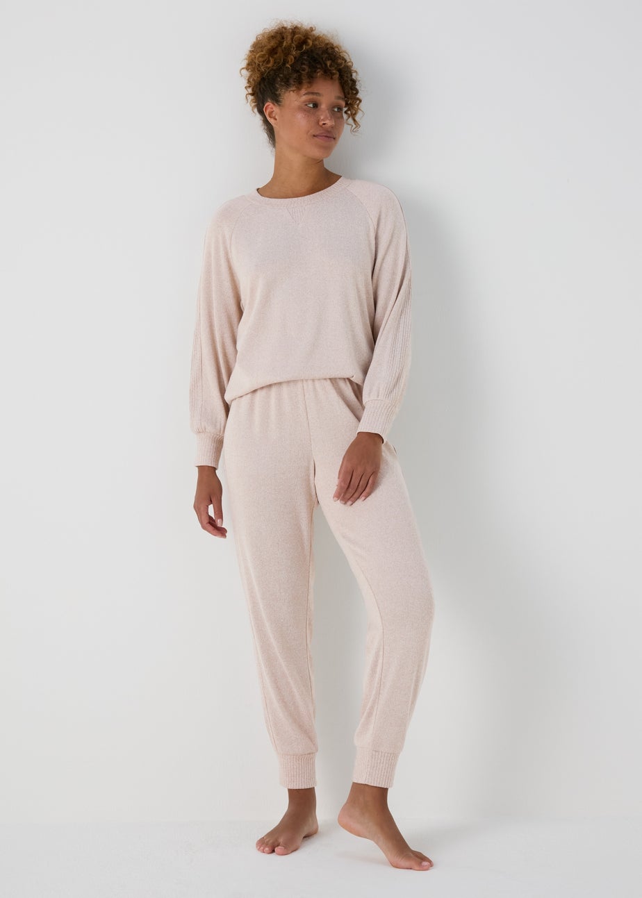 Mink Soft Ribbed Pyjama Bottoms