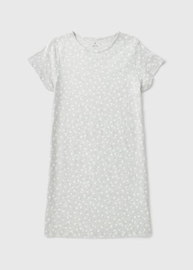 Grey Heart Print Nightie