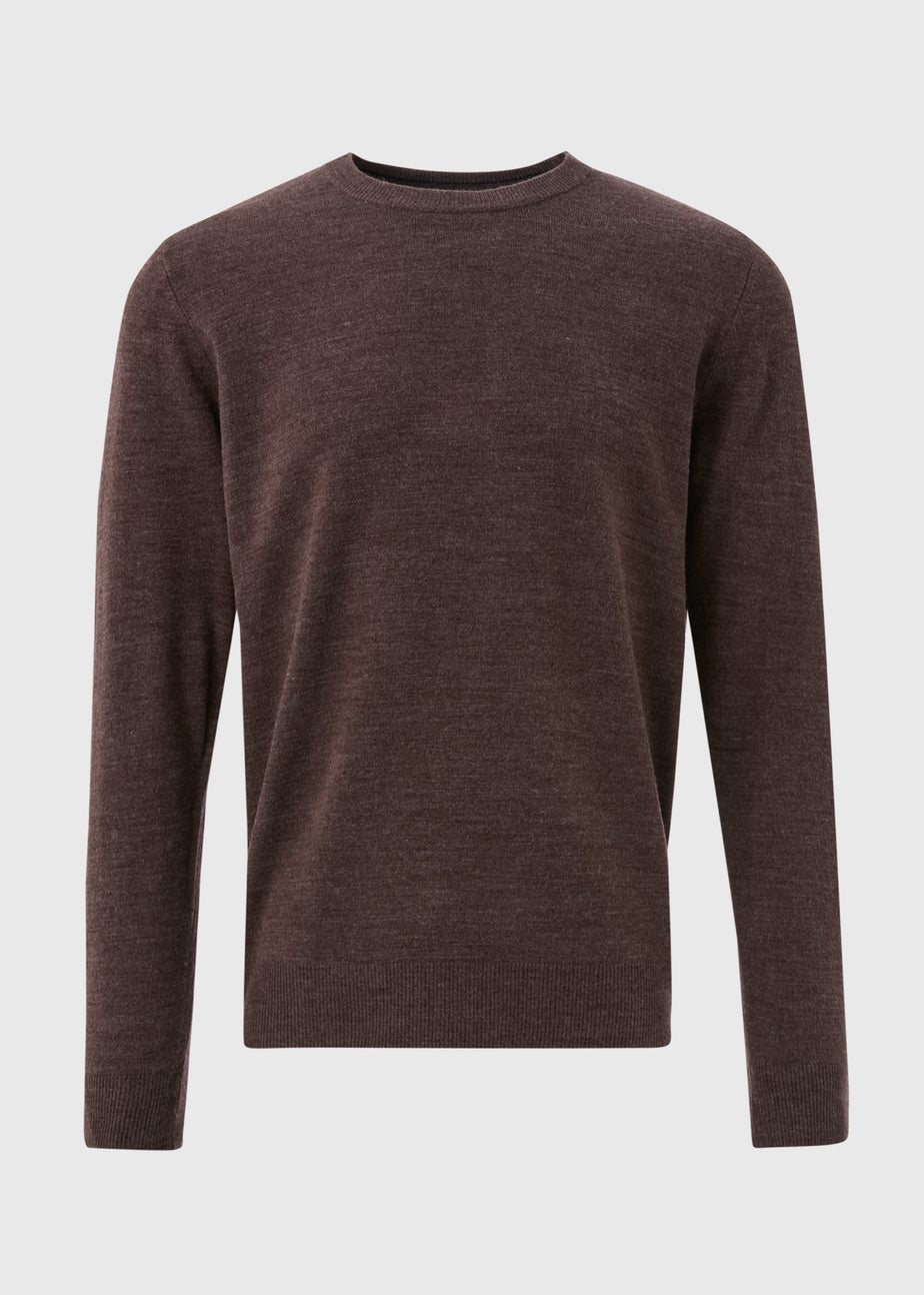 Brown Soft Touch Crew Neck Jumper