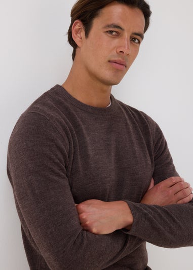 Brown Soft Touch Crew Neck Jumper
