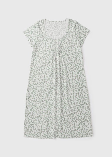 Green Animal Print Lace Nightie