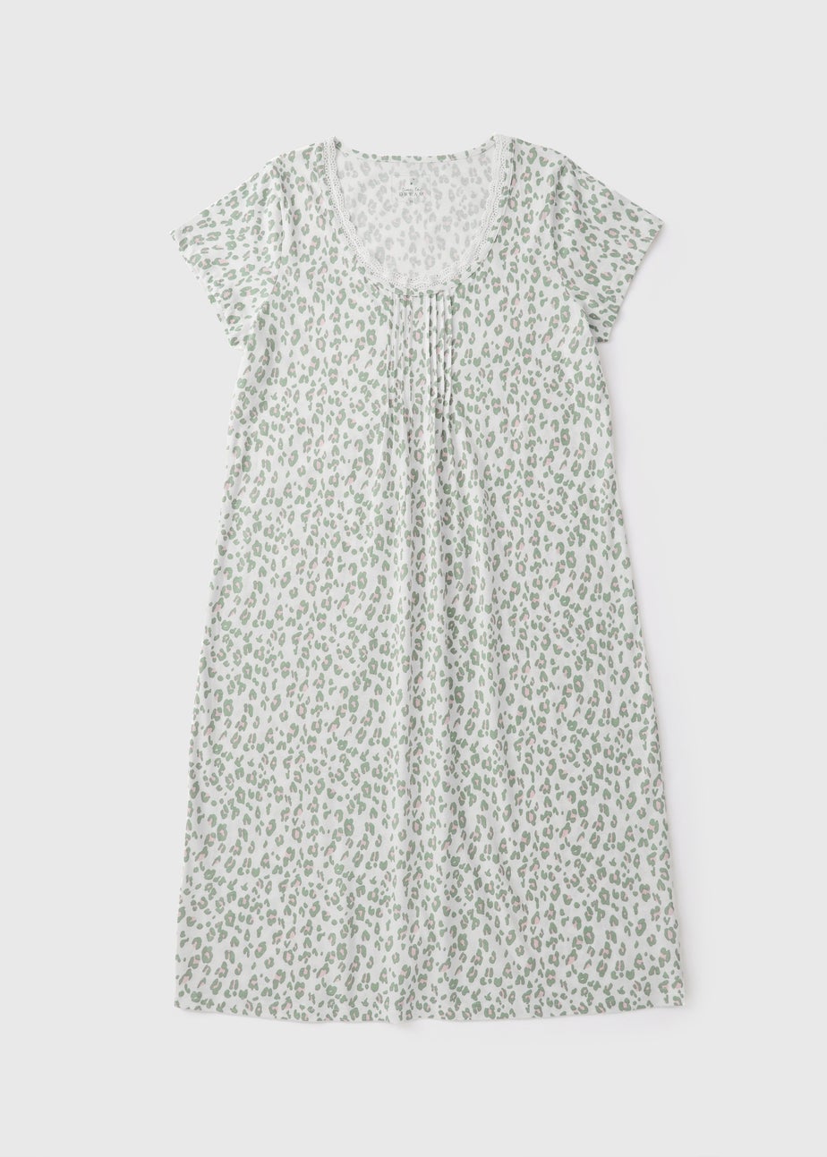 Green Animal Print Lace Nightie