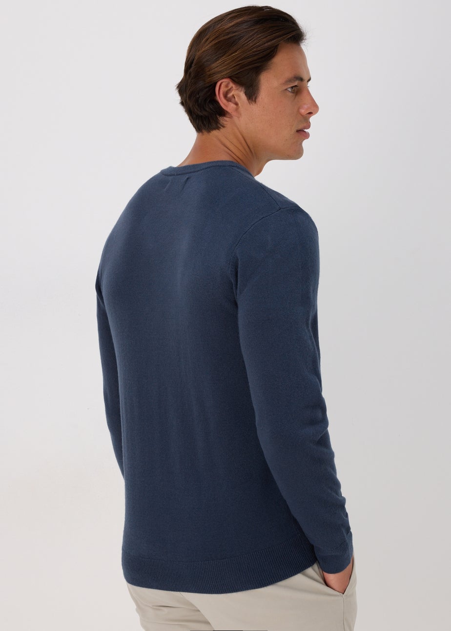 Blue Soft Touch V-Neck Jumper