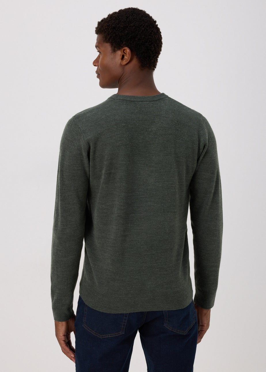 Khaki Soft Touch V-Neck Jumper