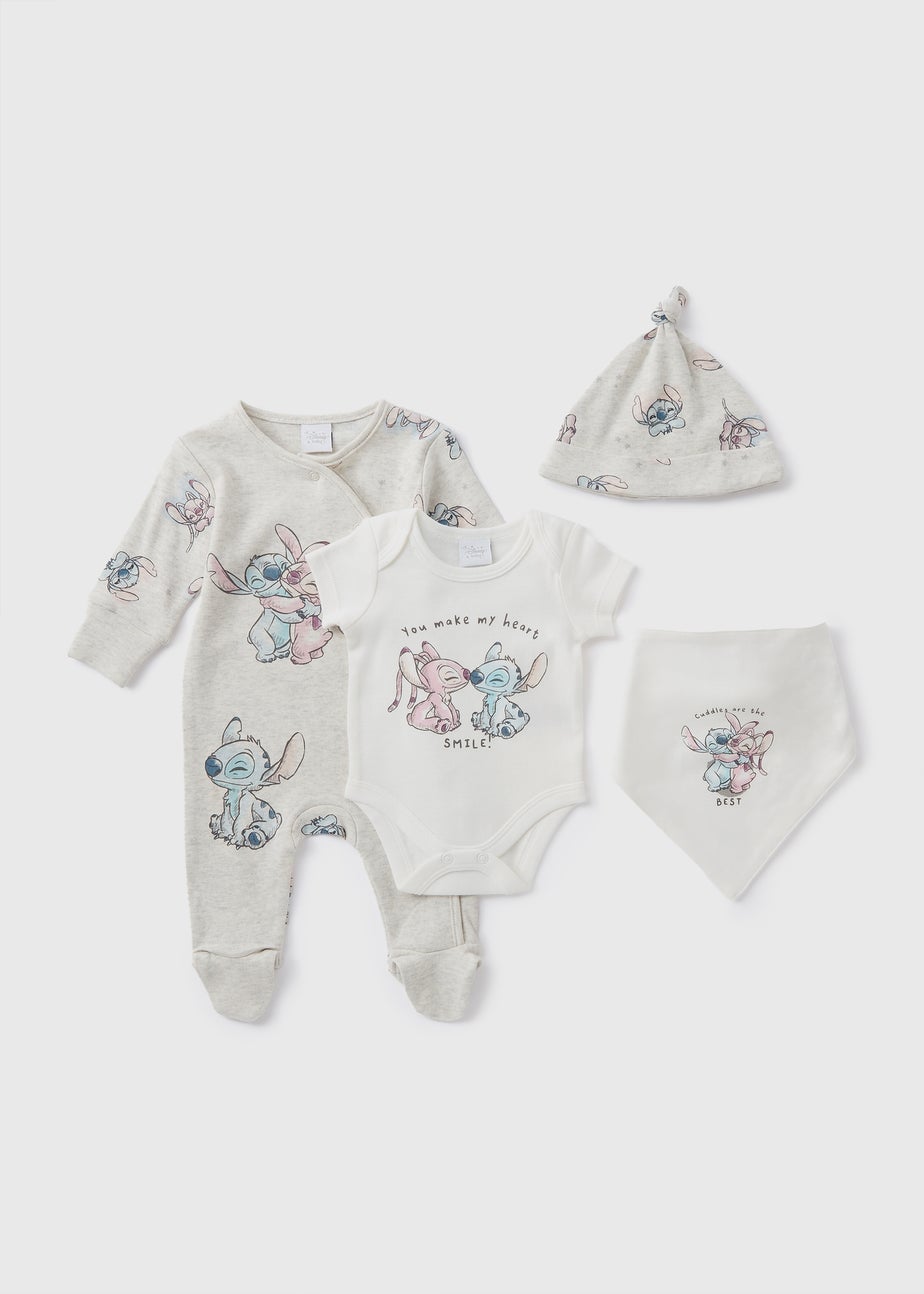 Disney 4 Pack Baby Cream Stitch Starter Set (Newborn-6mths)