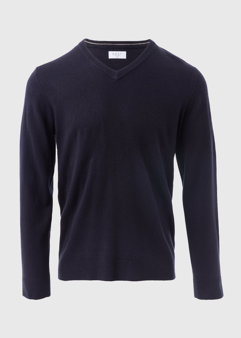 Navy Soft Touch V-Neck Jumper