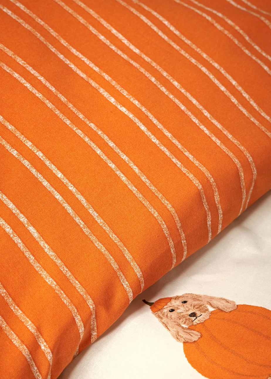 Orange Pumpkin Dog Duvet Set