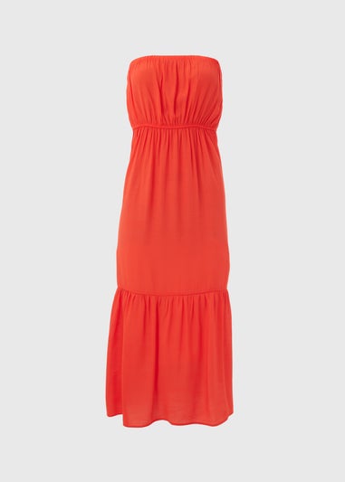 Red Bandeau Maxi Dress