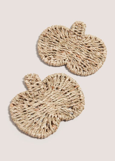 2 pack Pumpkin Woven Coasters (14.5x13)