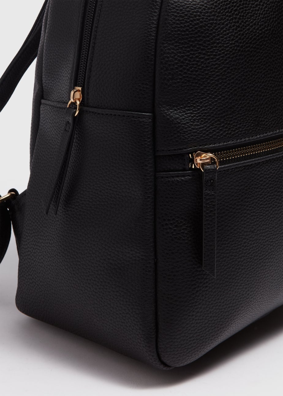 Black PU Backpack
