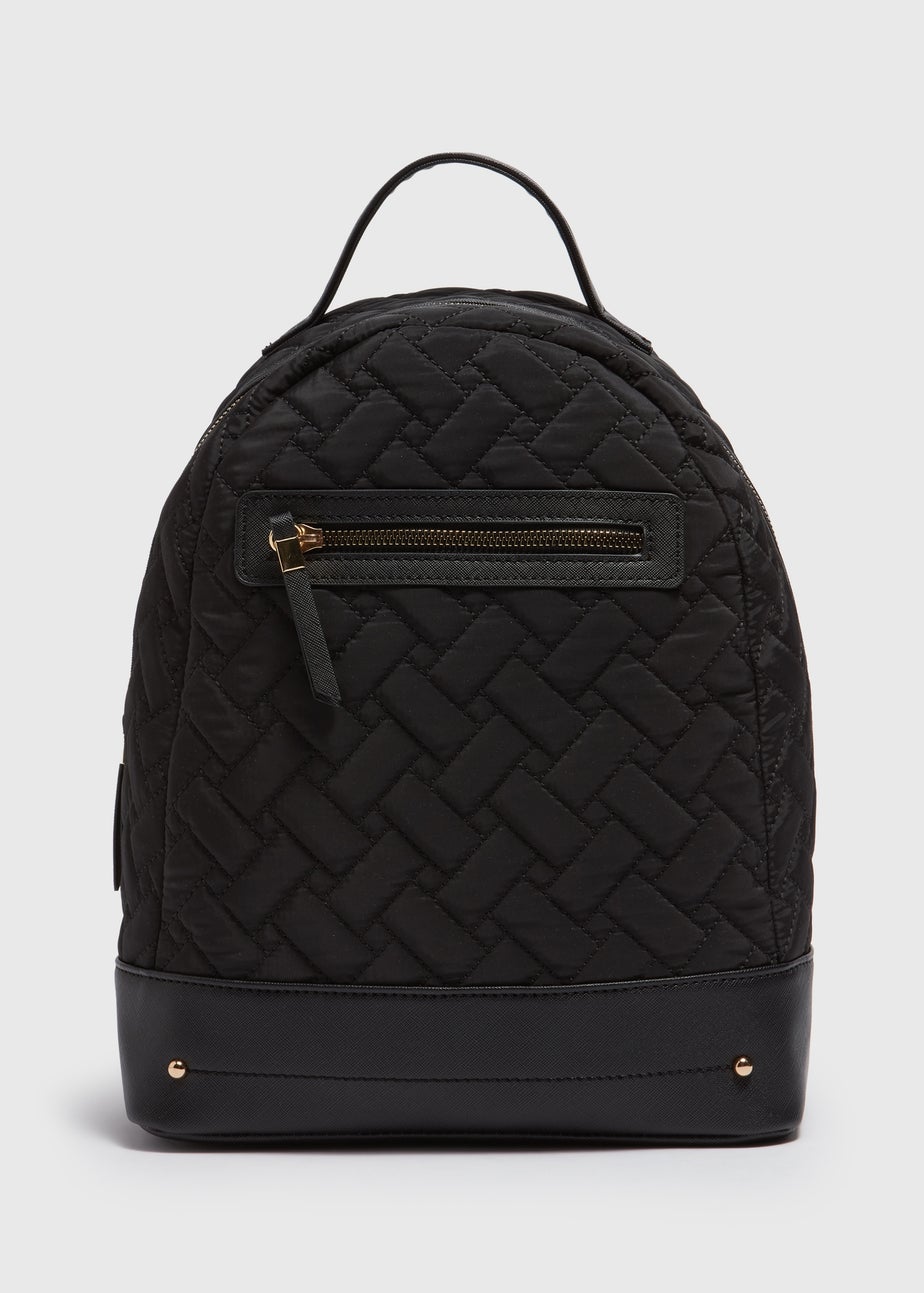 Black Textured Backpack