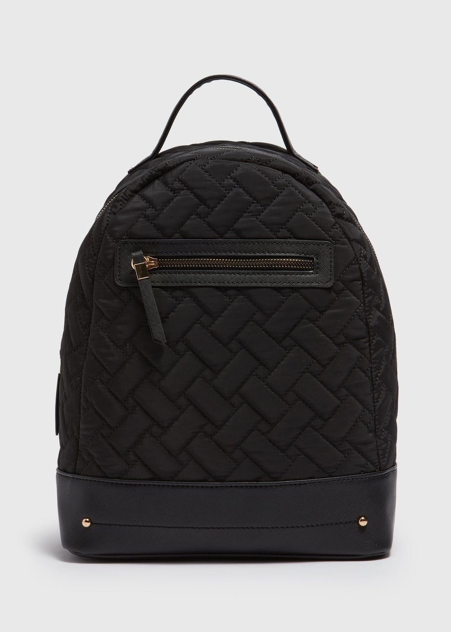 Black Textured Backpack