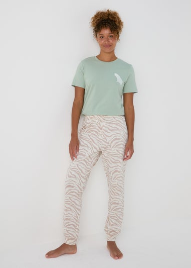 Cream Animal Print Pyjama Bottoms