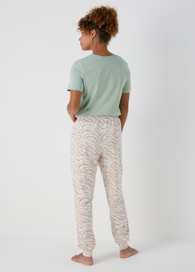 Cream Animal Print Pyjama Bottoms