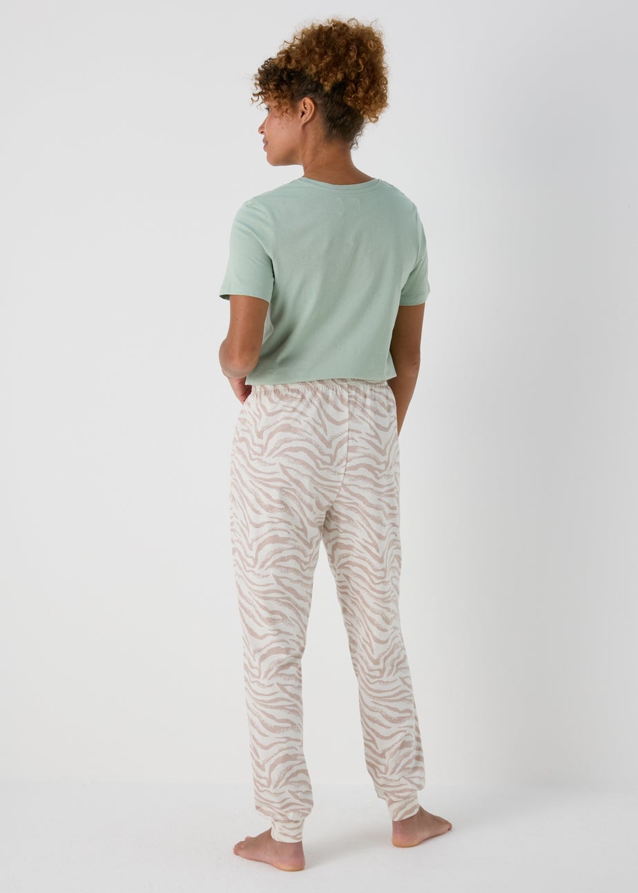 Cream Animal Print Pyjama Bottoms