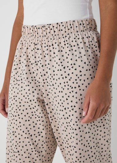 Beige Wide Leg Pyjama Bottoms