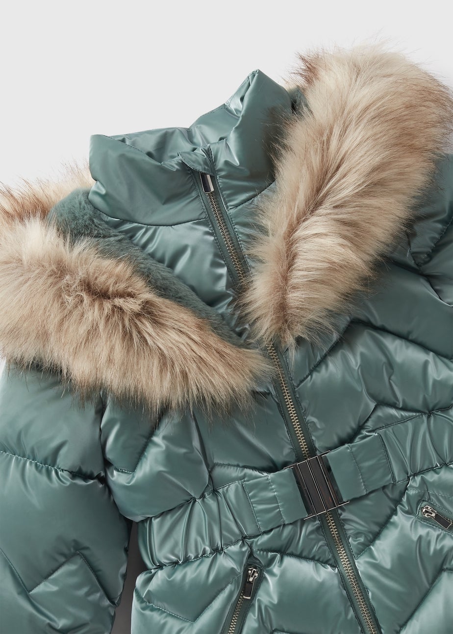 Girls Showerproof Teal Padded Coat (7-15yrs)