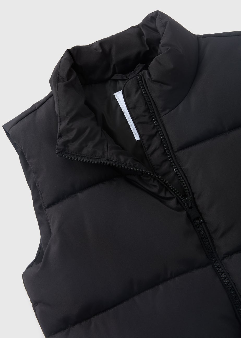 Girls Showerproof Black Cropped Gilet (7-15yrs)