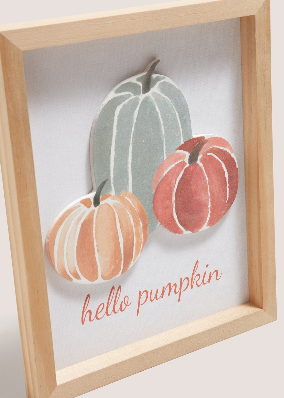 Orange Square Pumpkin Print Wall Art