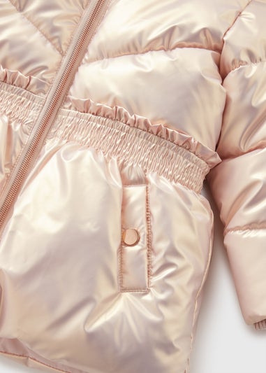 Girls Pink Iridescent Showerproof Coat (1-7yrs)