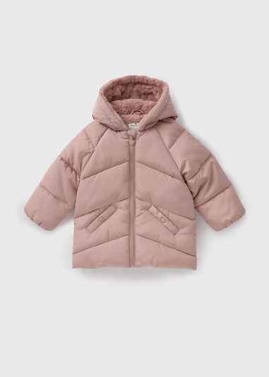 Girls Showerproof Pink Padded Coat (1-7yrs)