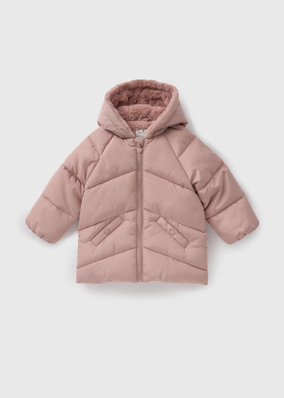 Girls Showerproof Pink Padded Coat (1-7yrs)