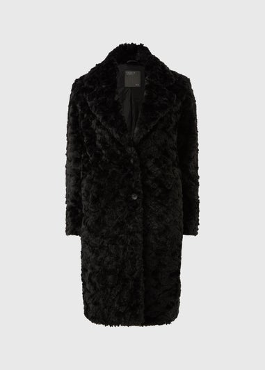 Black Faux Fur Long Coat