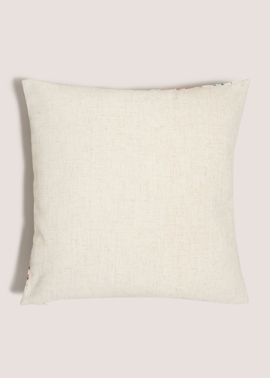 Cream Leaf Print Cushion