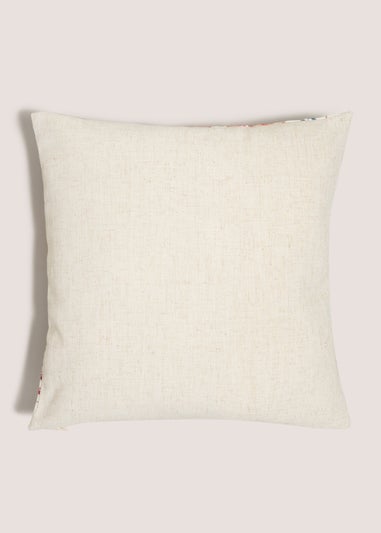 Cream Leaf Print Cushion