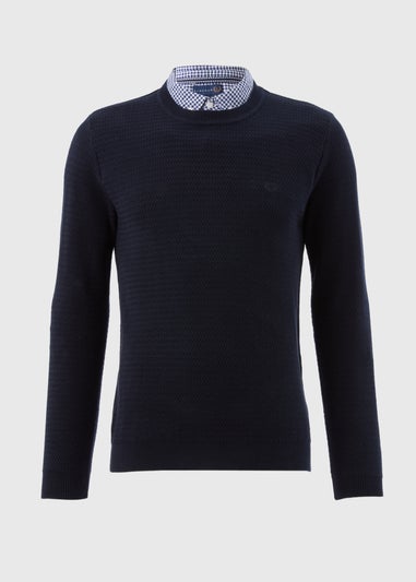 Lincoln Navy Knit Mock Jumper