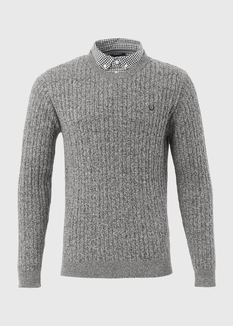 Lincoln Grey Cable Knit Jumper