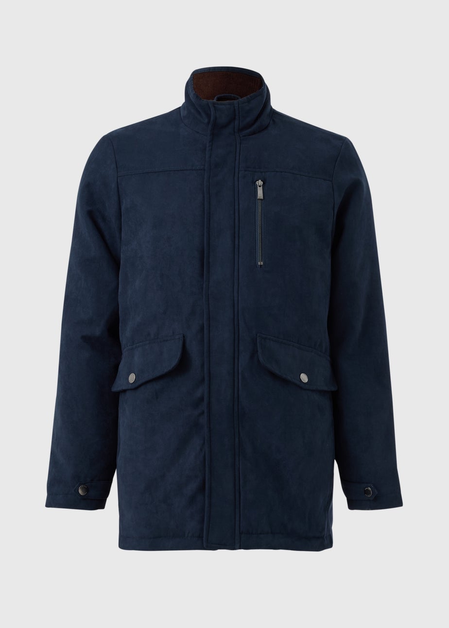 Lincoln Navy Faux Suede Jacket