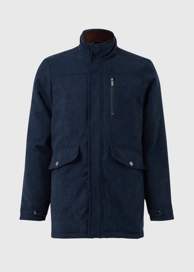 Lincoln Navy Faux Suede Jacket
