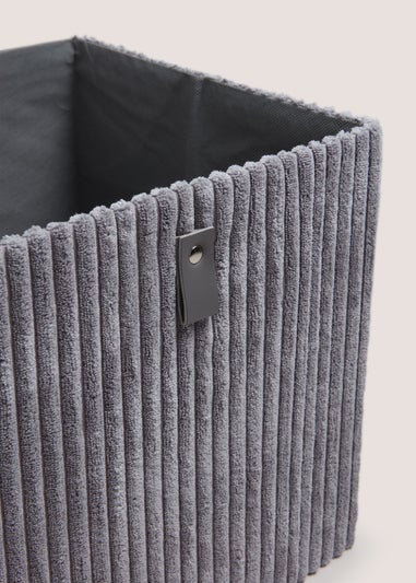 Grey Corduroy Foldable Box