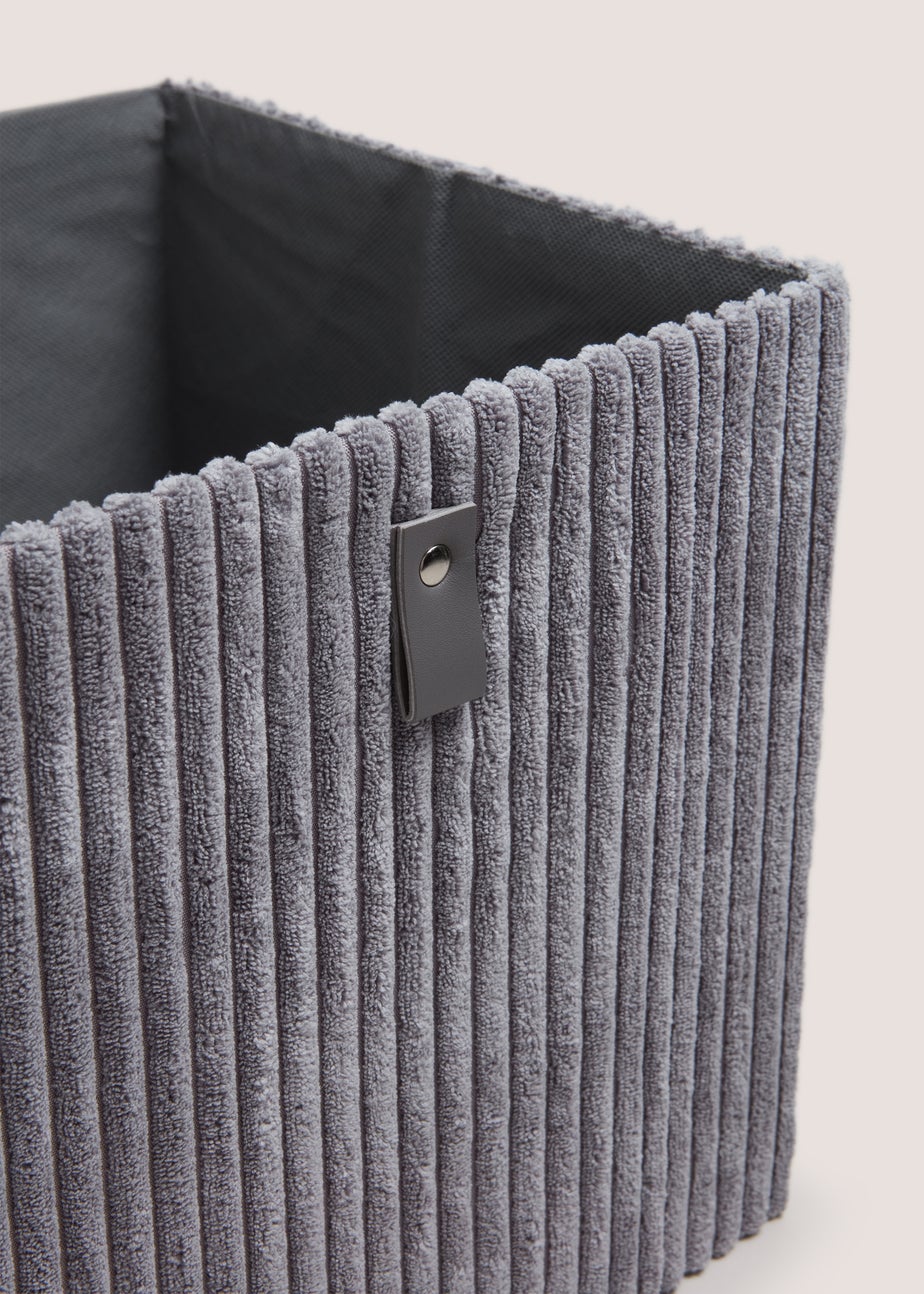 Grey Corduroy Foldable Box