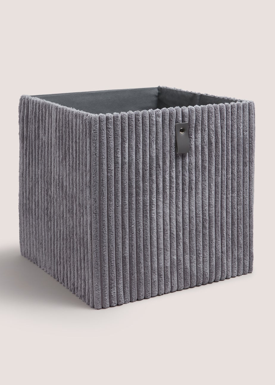 Grey Corduroy Foldable Box