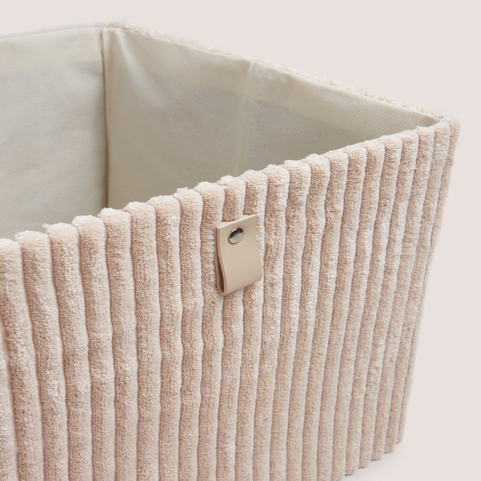 Cream Corduroy Foldable Box