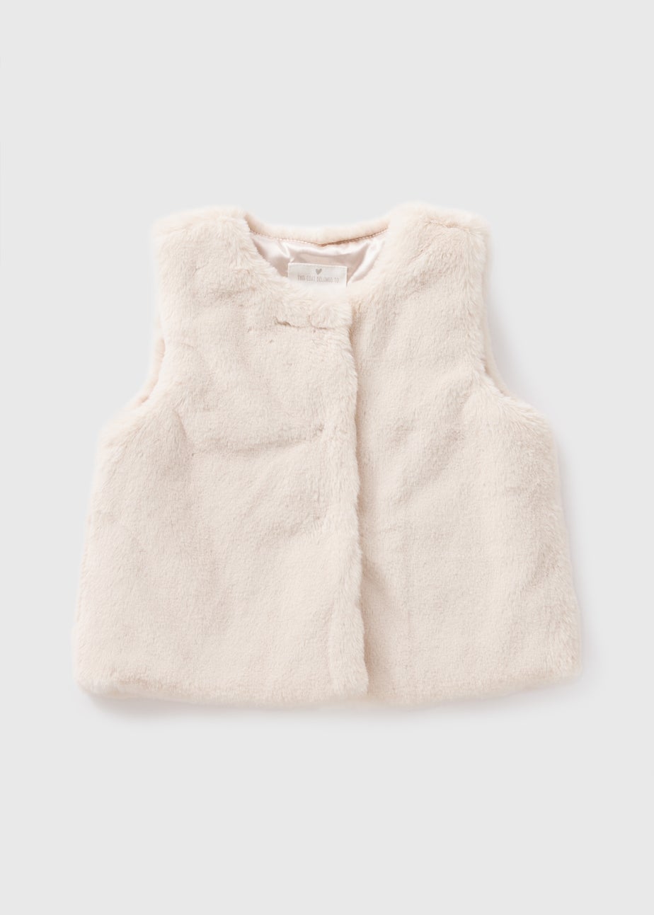 Girls Cream Fur Gilet (1-7yrs)