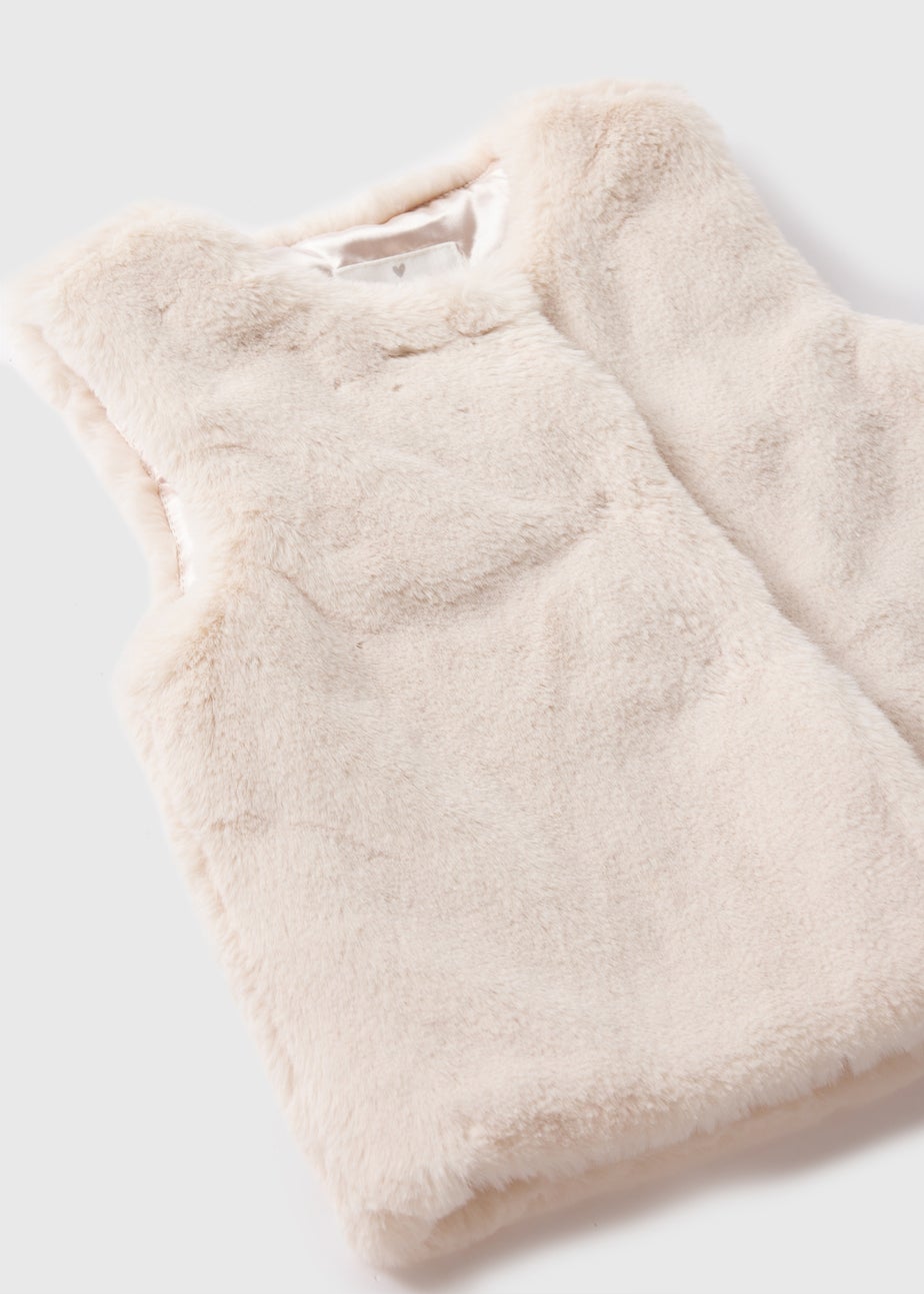 Girls Cream Fur Gilet (1-7yrs)