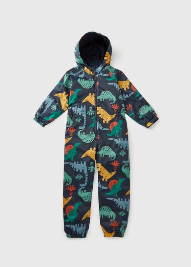 Boys Navy Dino Showerproof Puddle Suit (1-7yrs)