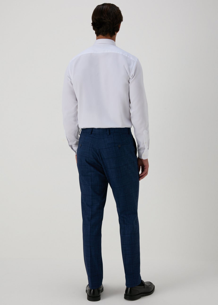 Taylor & Wright Chatsworth Navy Check Tailored Trousers